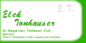 elek tonhauser business card